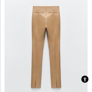EXTRA LONG FAUX LEATHER LEGGINGS Zara NWT